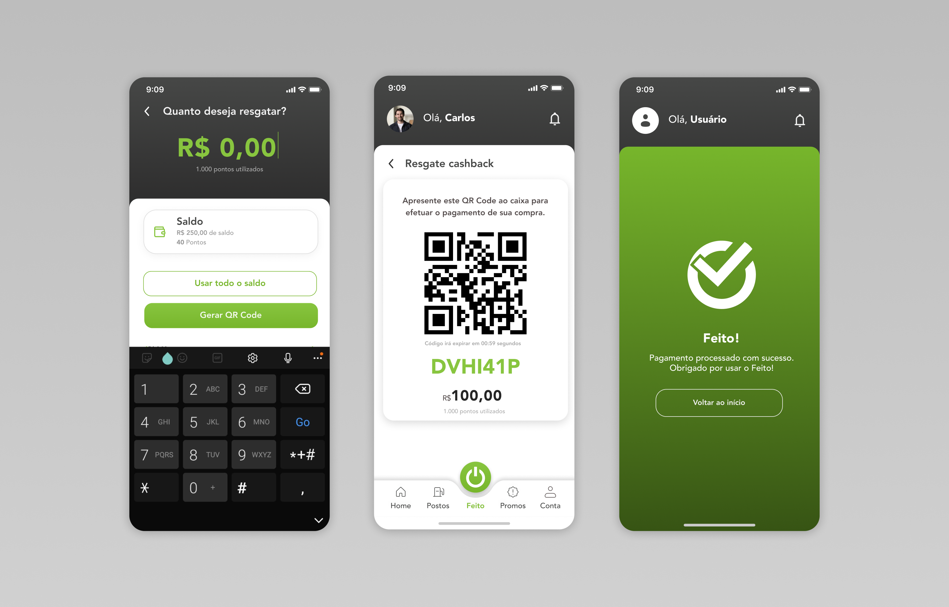 Visão Geral do Dashboard Principal Feito App