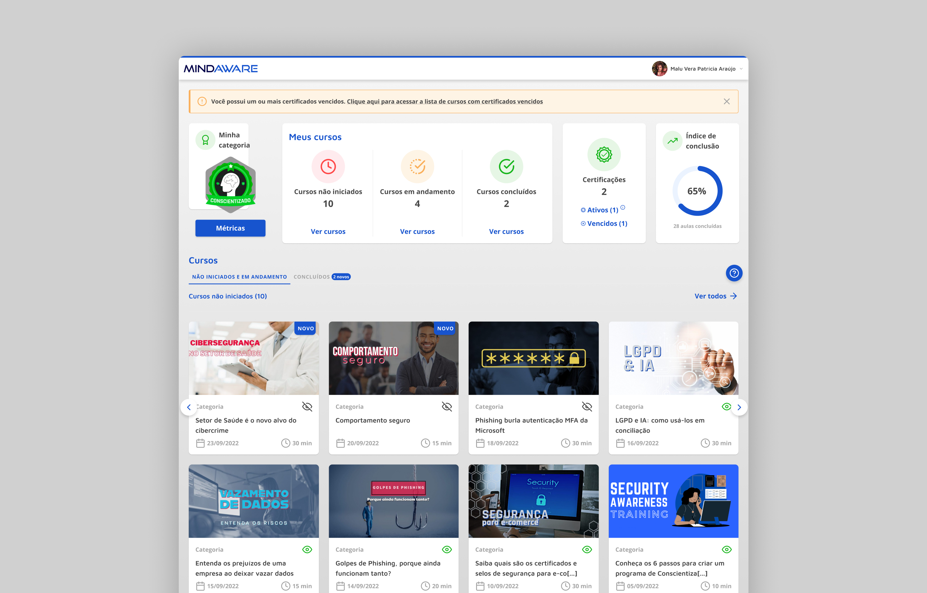 Tela de Microlearning Gamificado