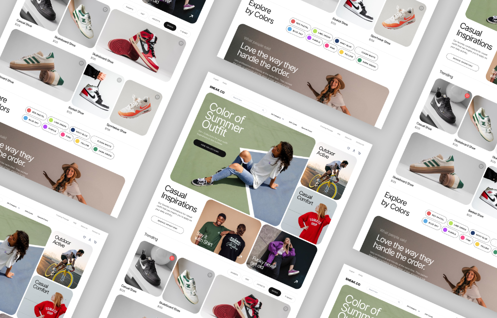 SNEAK.co - Visão Geral do Protótipo no Figma